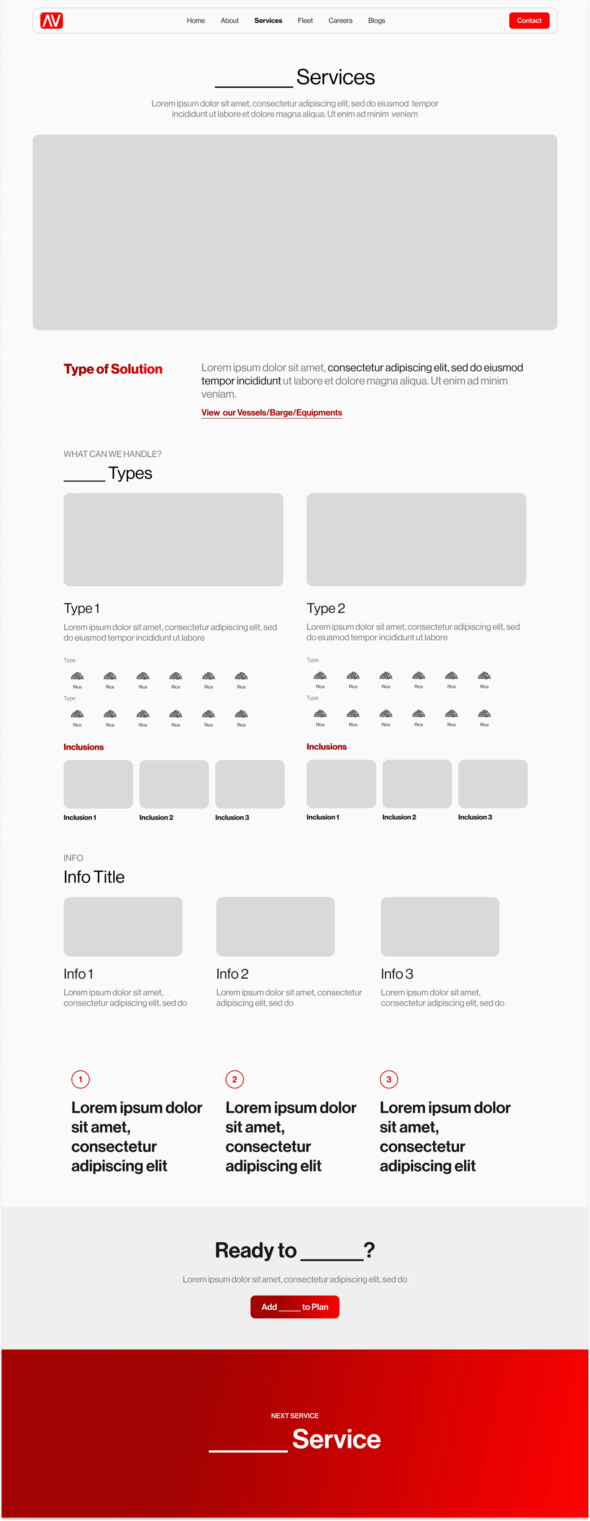 Service page template