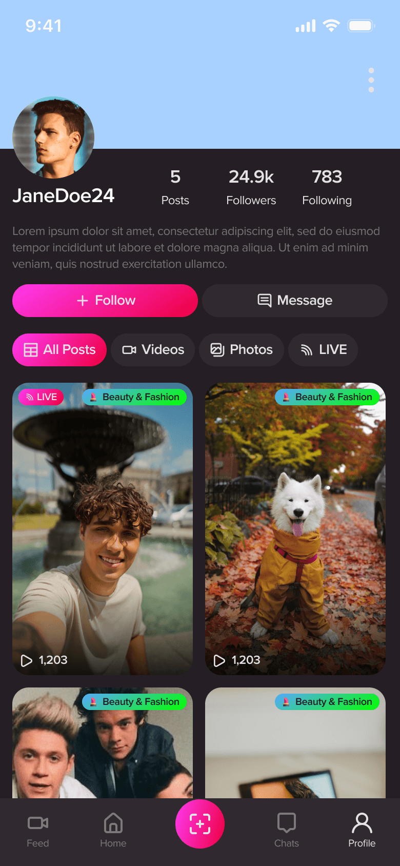 Other user profile view