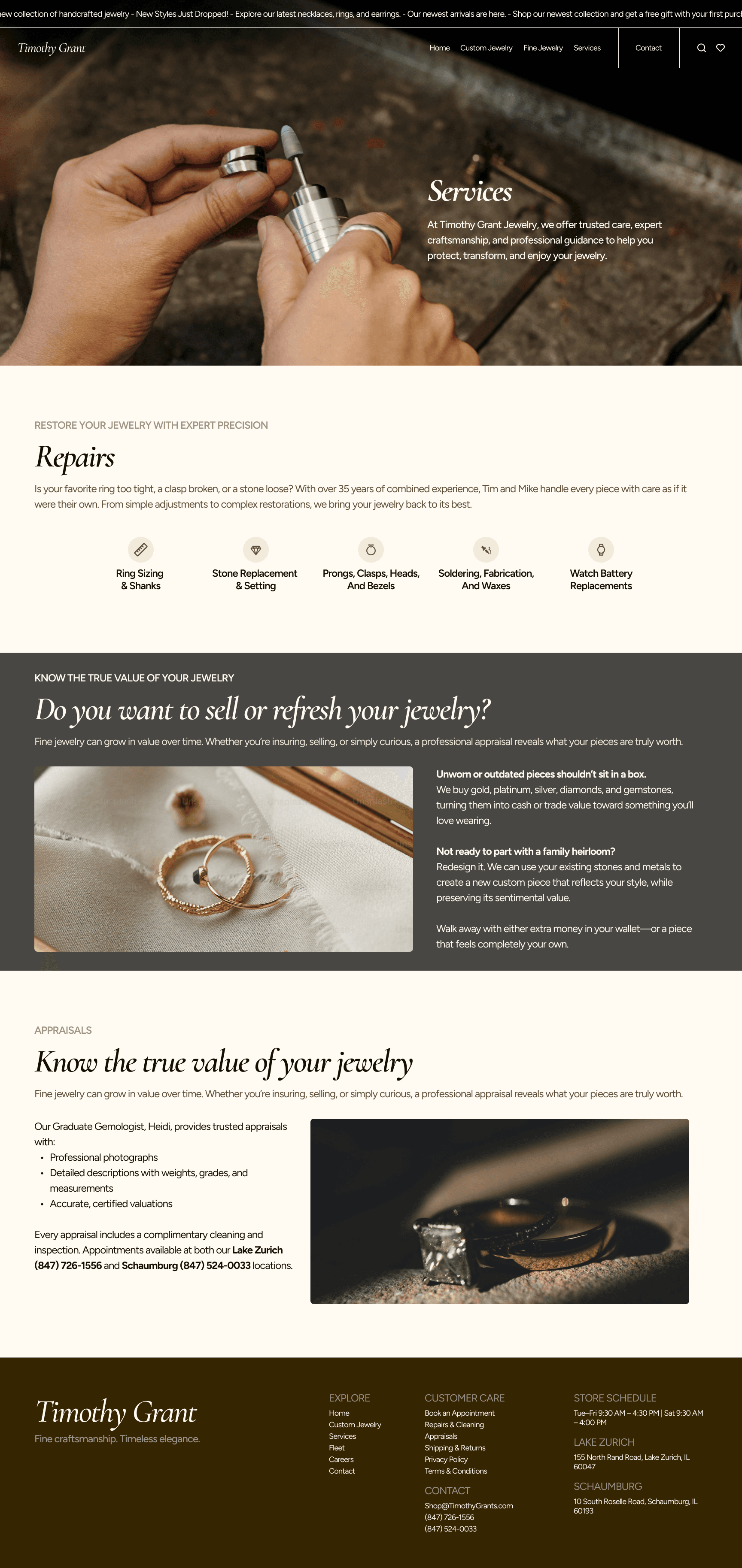 Services page